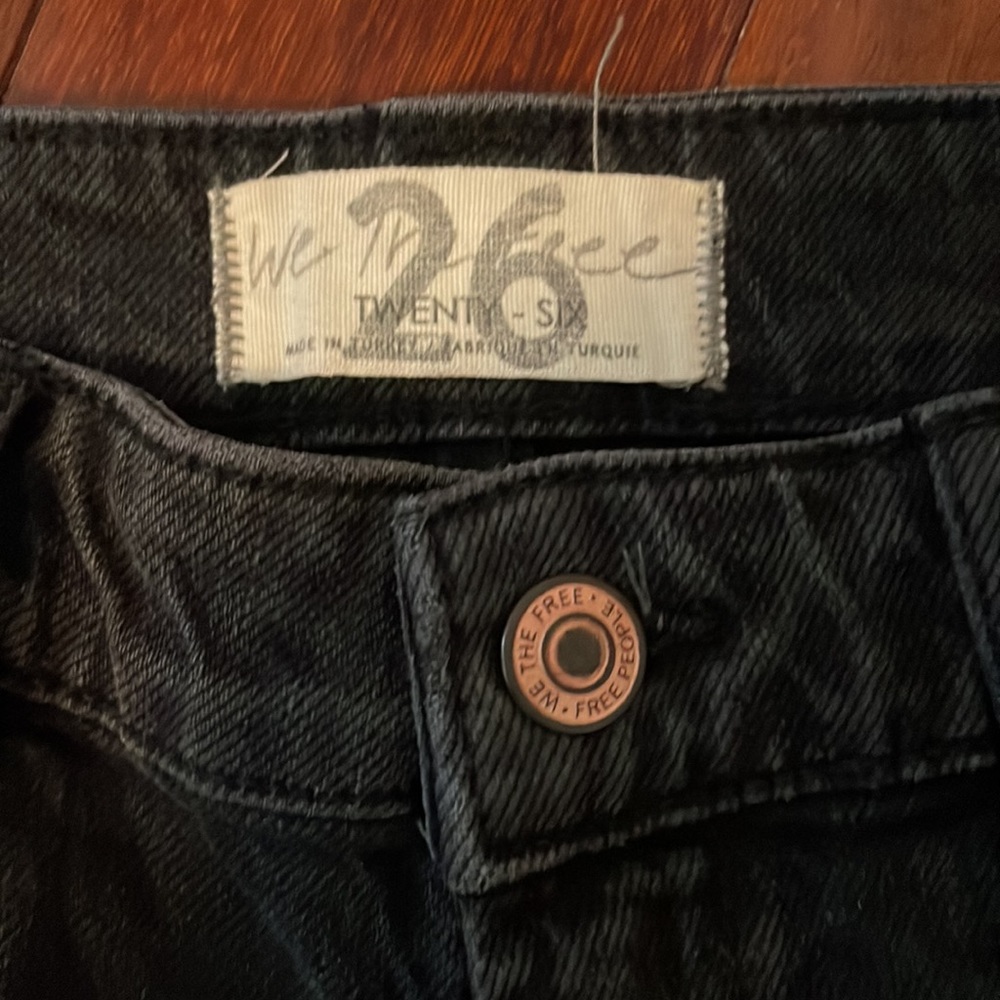 Free People Slim boyfriend Jeans, Black - Picture 2 of 5